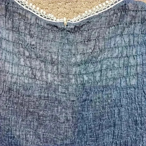 Anthropology Ryu chambray and lace sleeveless dress women’s size small lined - Picture 11 of 11